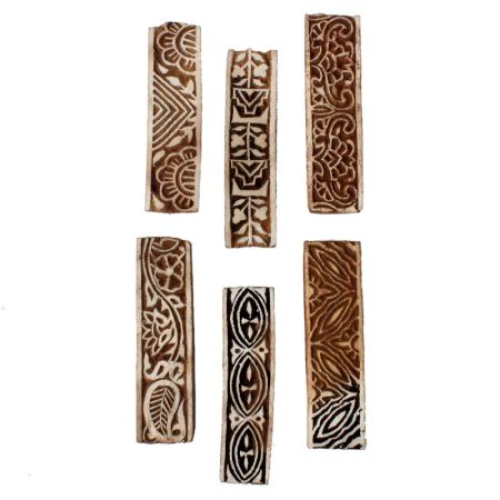 Set Of 6 Piece New Wooden Printing Block